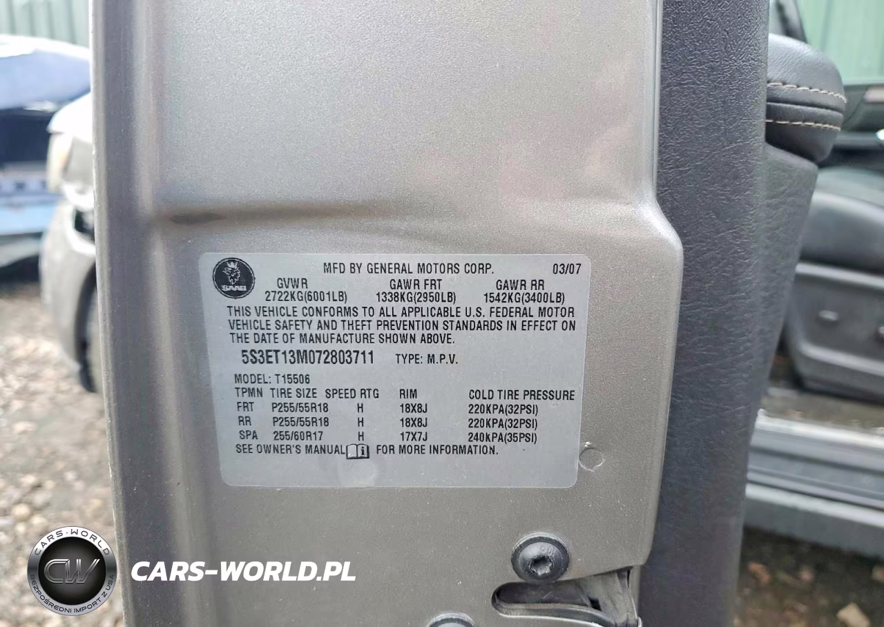 2007 Saab 9-7X 5.3I VIN:5S3ET13M072803711 - 13