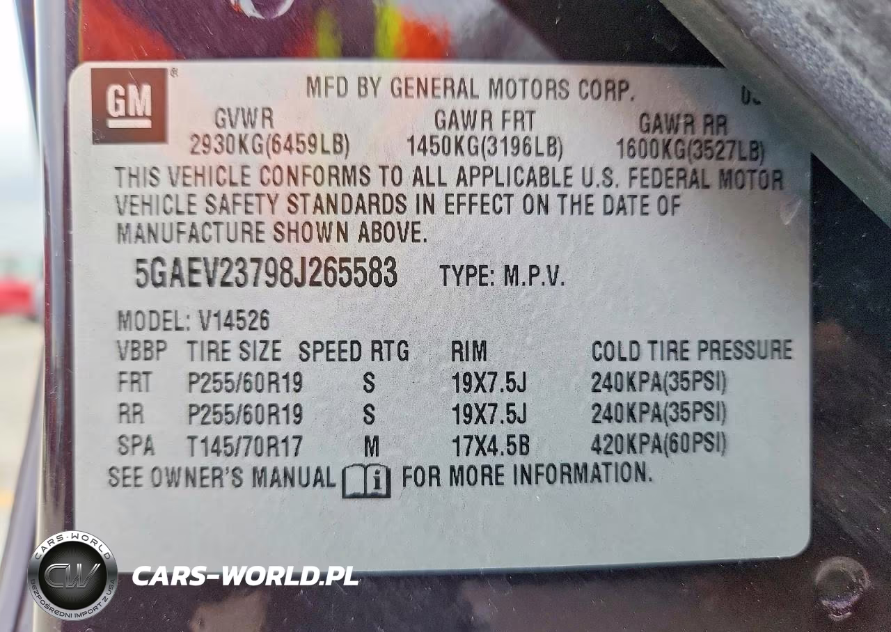 2008 Buick Enclave Cxl VIN:5GAEV23798J265583 - 14