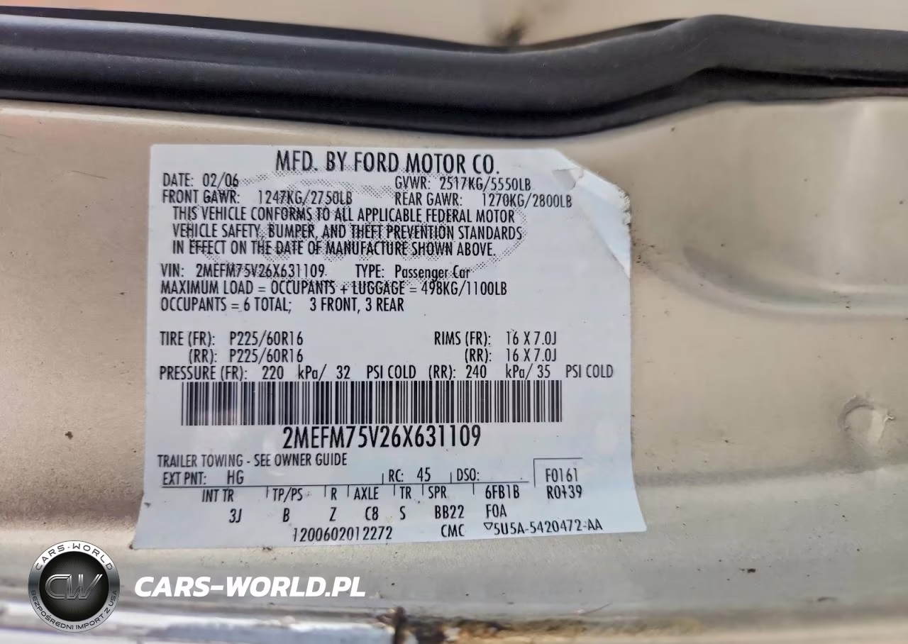 2006 Mercury Grand Marquis Ls VIN:2MEFM75V26X631109 - 12