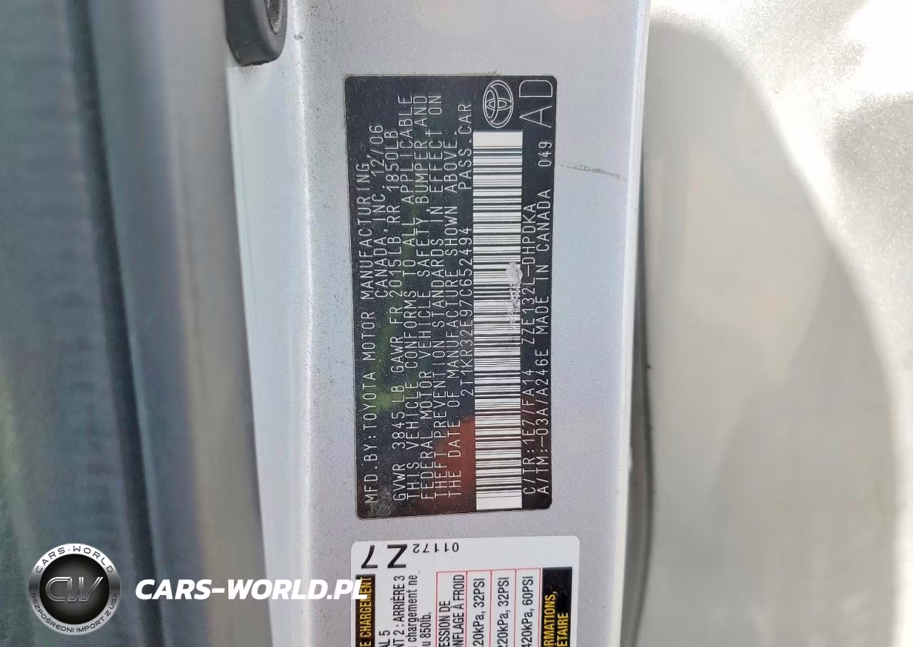 2007 Toyota Matrix Base VIN:2T1KR32E97C652494 - 12