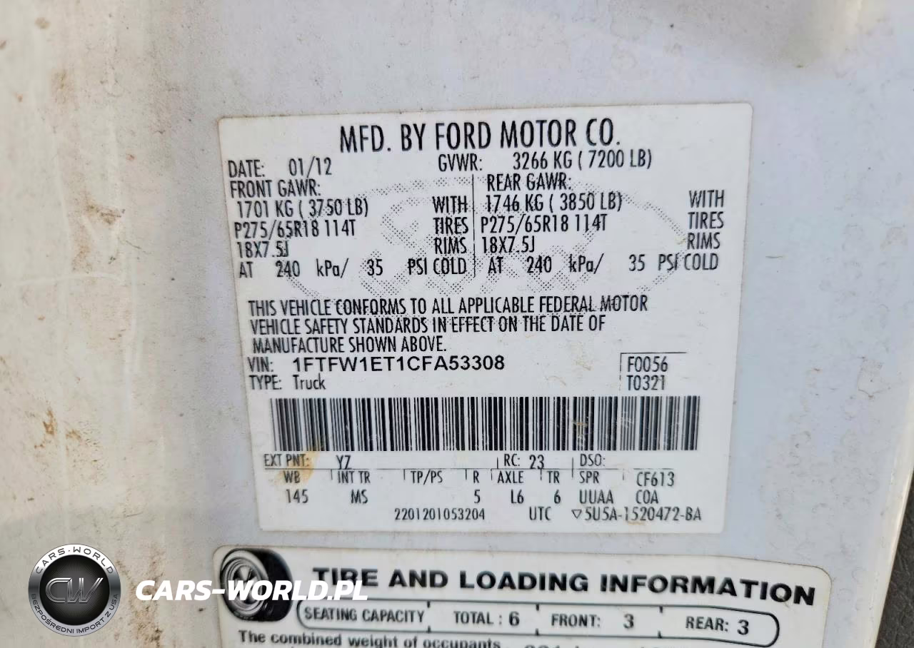 2012 Ford F150 Supercrew VIN:1FTFW1ET1CFA53308 - 12
