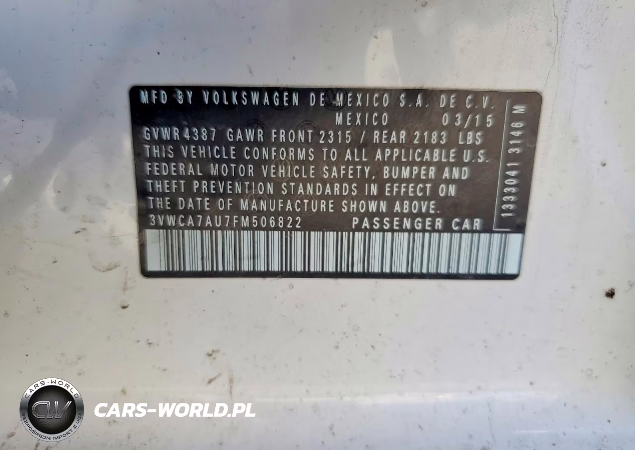 2015 Volkswagen Golf Sportwagen Tdi S VIN:3VWCA7AU7FM506822 - 14