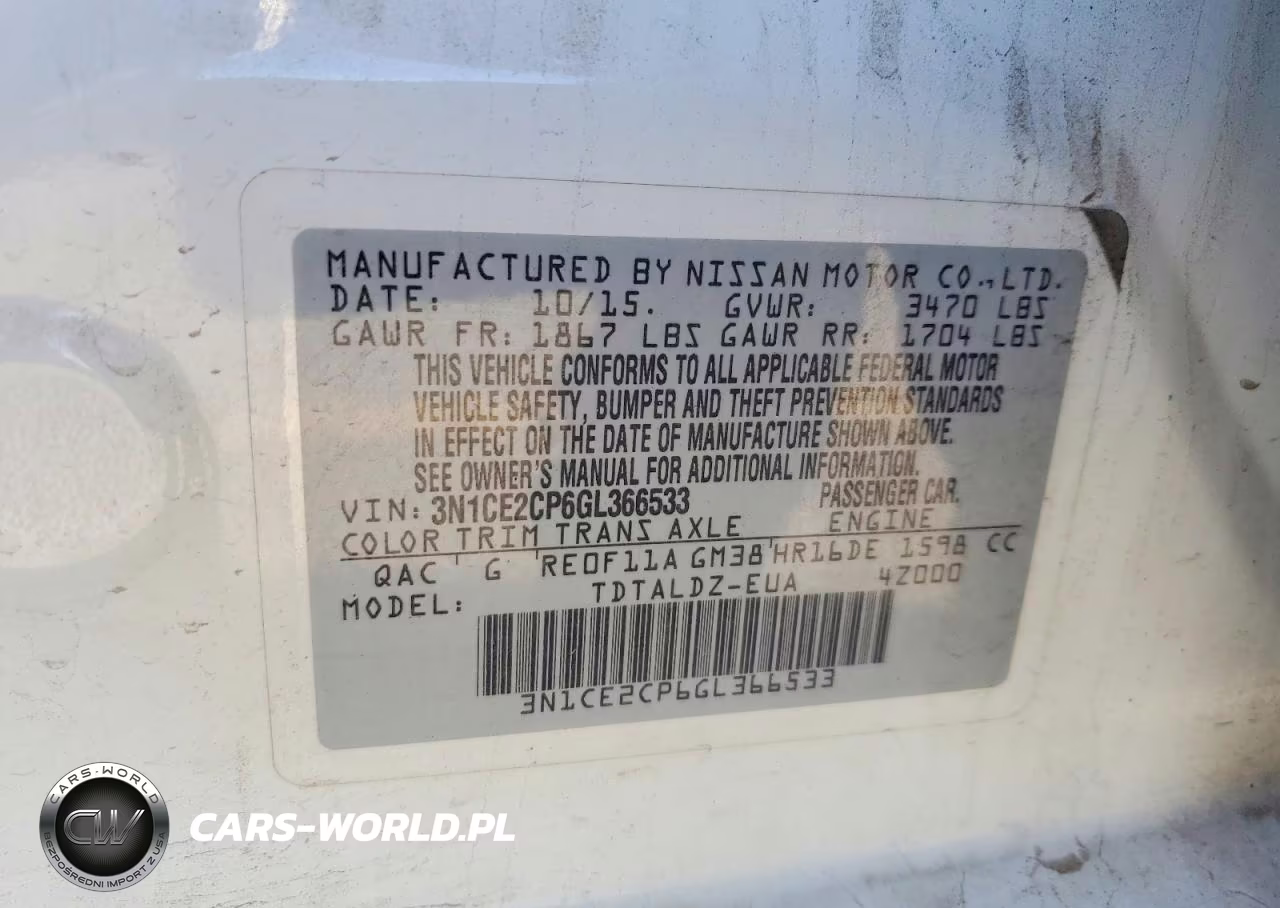 2016 Nissan Versa Note VIN:3N1CE2CP6GL366533 - 12