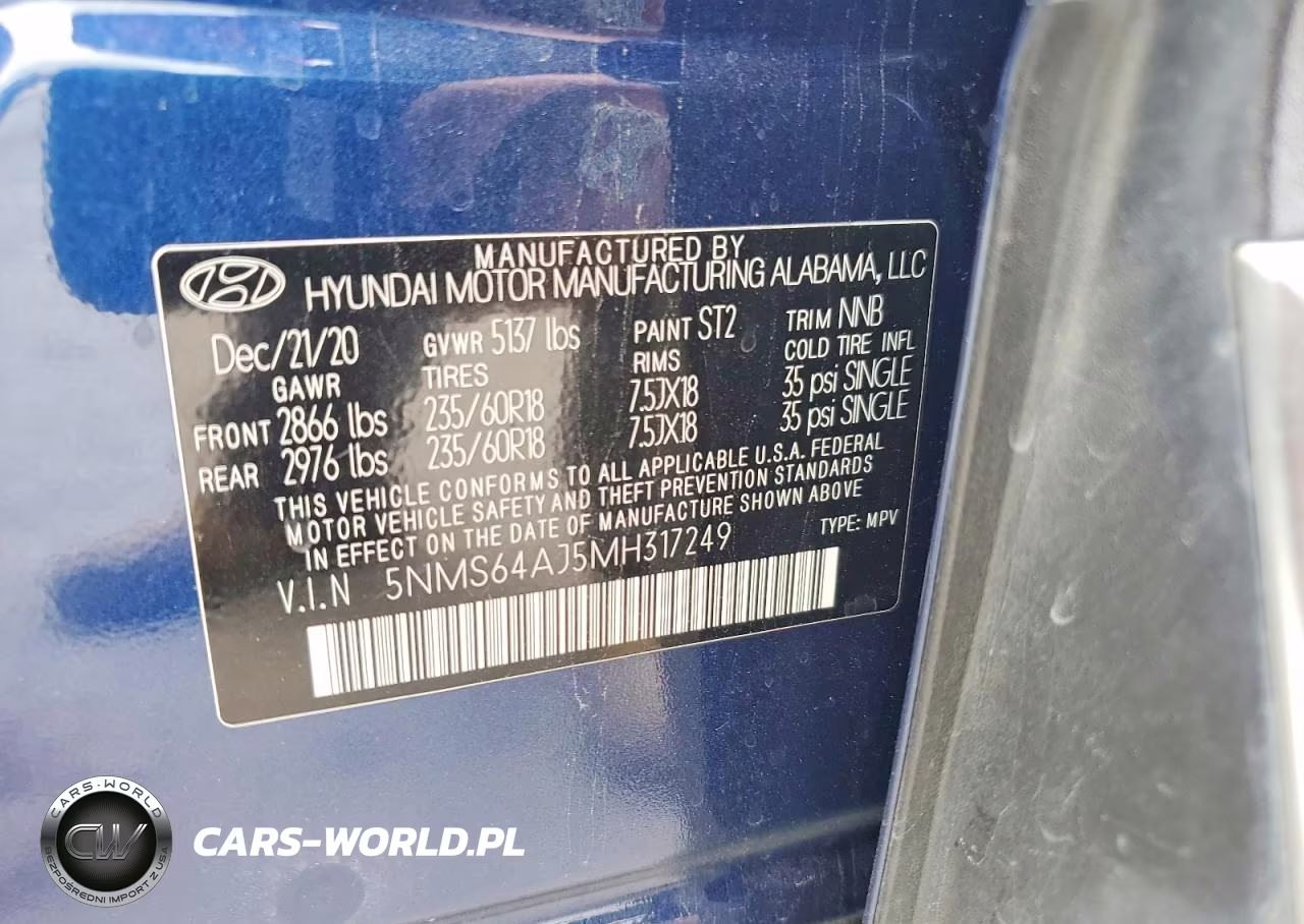 2021 Hyundai Santa Fe Sel VIN:5NMS64AJ5MH317249 - 13