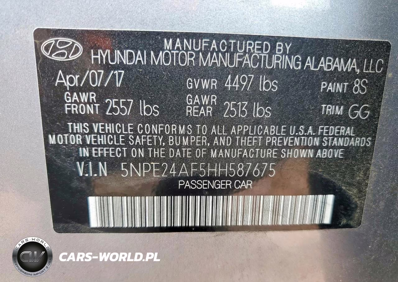 2017 Hyundai Sonata Se VIN:5NPE24AF5HH587675 - 12