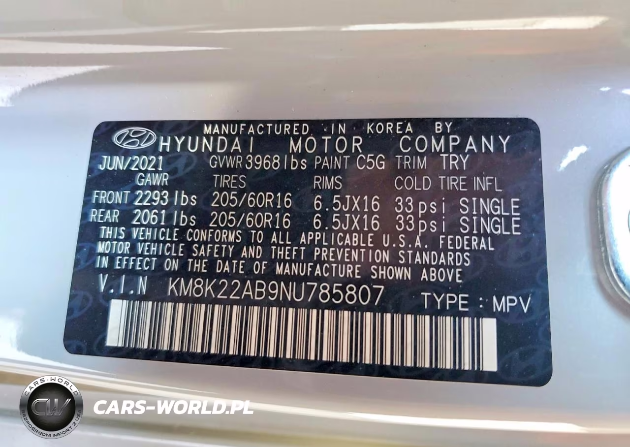 2022 Hyundai Kona Se VIN:KM8K22AB9NU785807 - 13