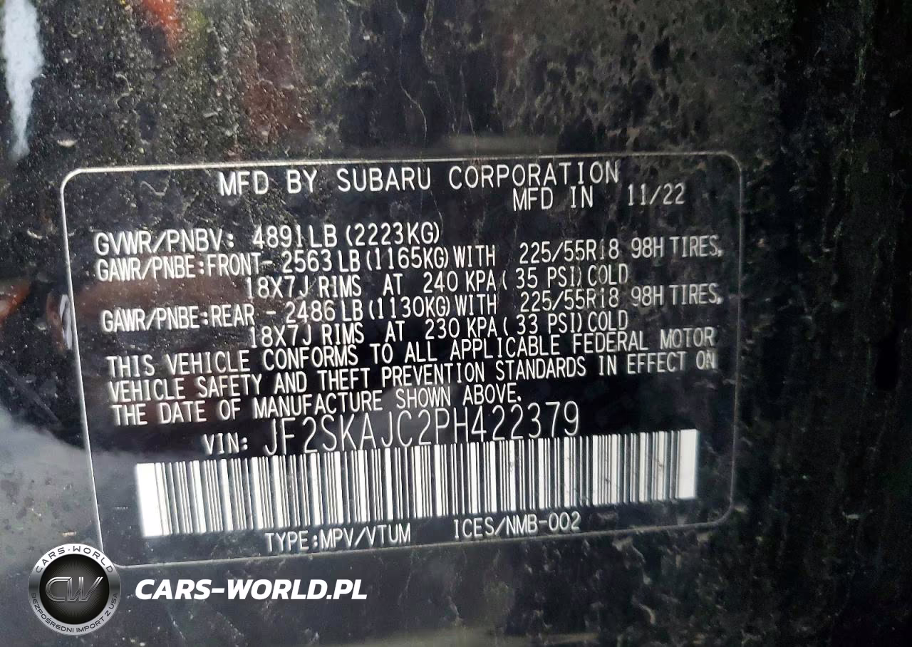 2023 Subaru Forester Sport VIN:JF2SKAJC2PH422379 - 14