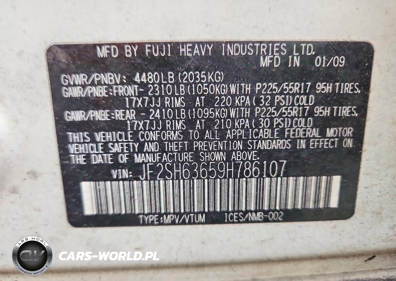 2009 Subaru Forester 2.5X Premium VIN:JF2SH63659H786107 - 12