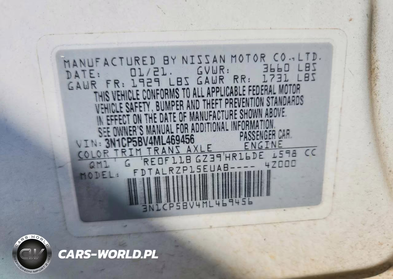 2021 Nissan Kicks S VIN:3N1CP5BV4ML469456 - 13