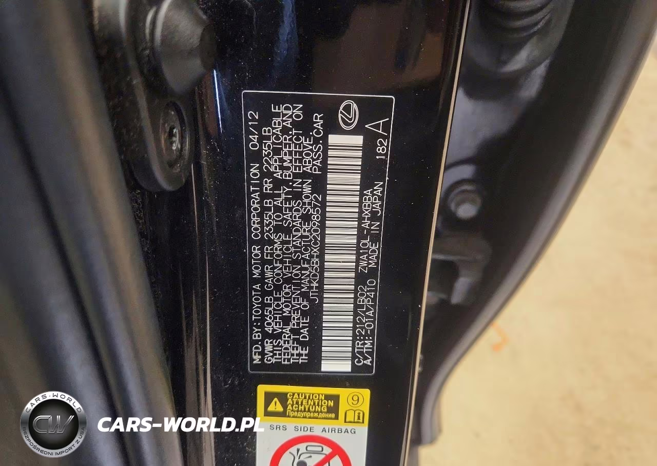 2012 Lexus Ct 200 VIN:JTHKD5BHXC2098572 - 12