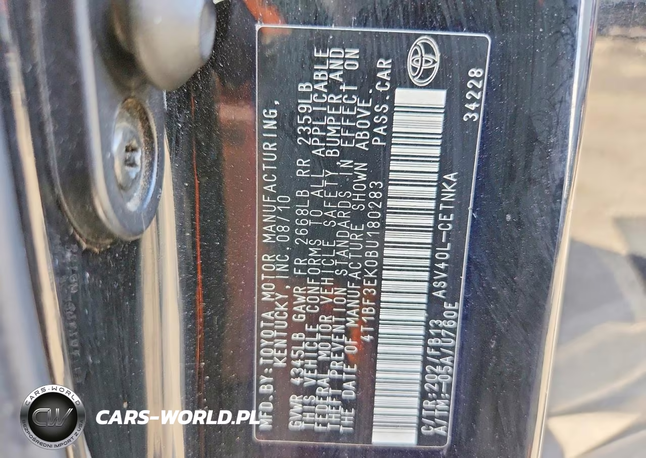 2011 Toyota Camry Le VIN:4T1BF3EK0BU180283 - 12