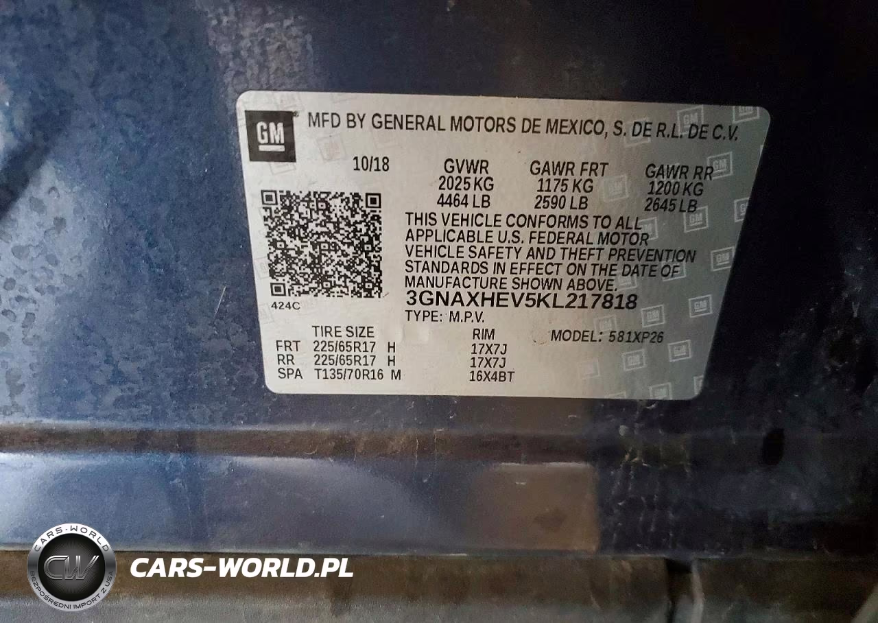 2019 Chevrolet Equinox Ls VIN:3GNAXHEV5KL217818 - 13