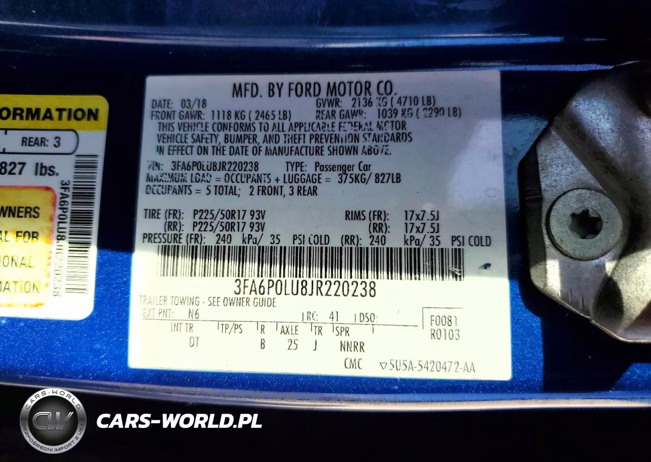 2018 Ford Fusion Se Hybrid VIN:3FA6P0LU8JR220238 - 12