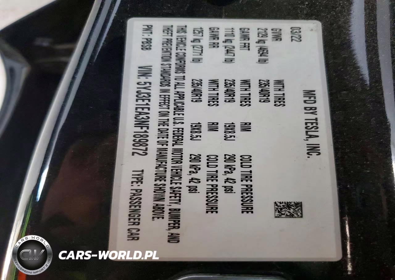 2022 Tesla Model 3 VIN:5YJ3E1EA3NF189872 - 12