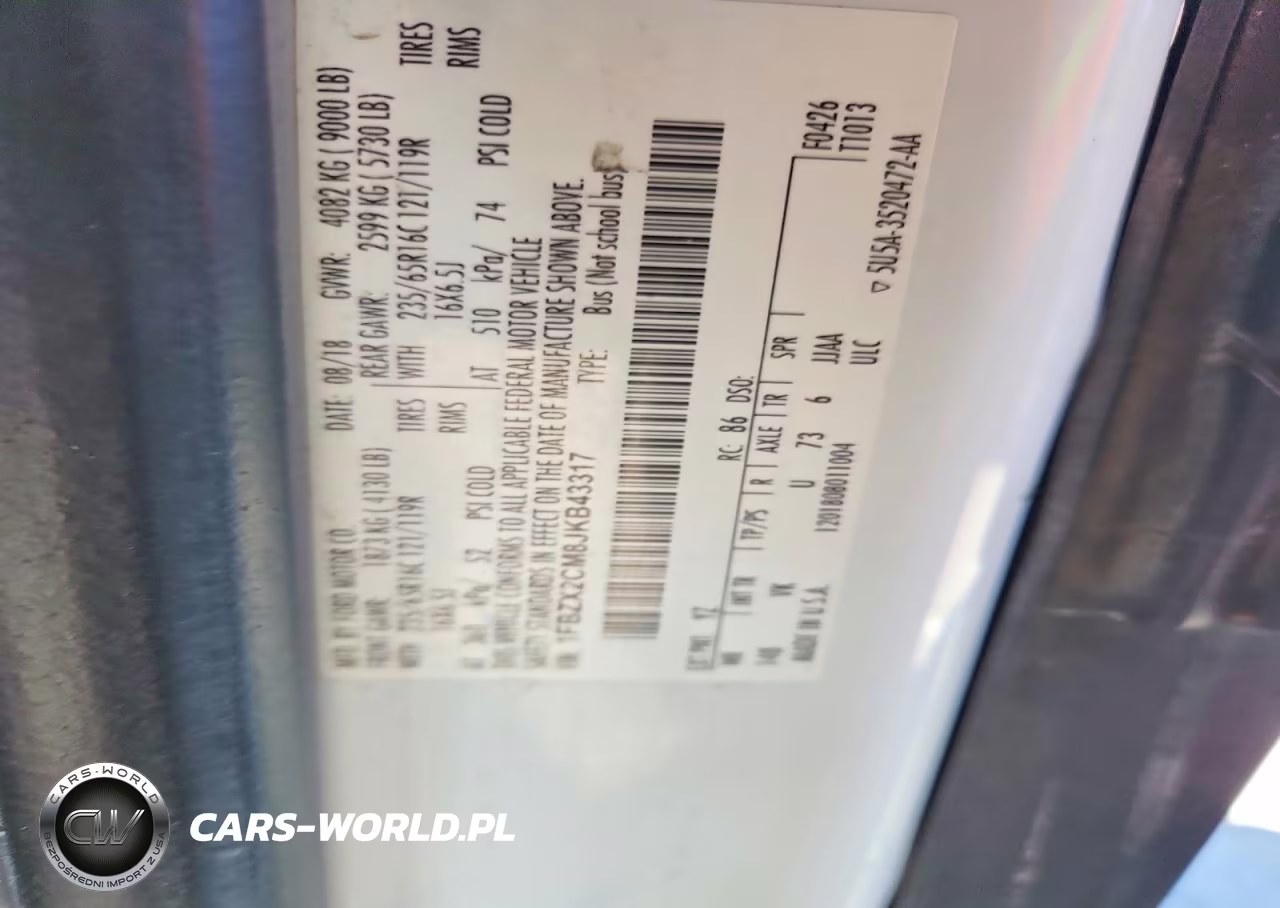 2018 Ford Transit VIN:1FBZX2CM8JKB43317 - 12