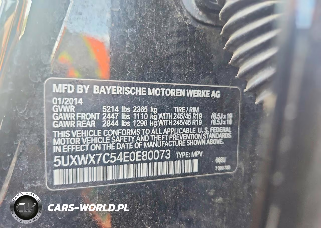 2014 BMW X3 xDrive35I VIN:5UXWX7C54E0E80073 - 13