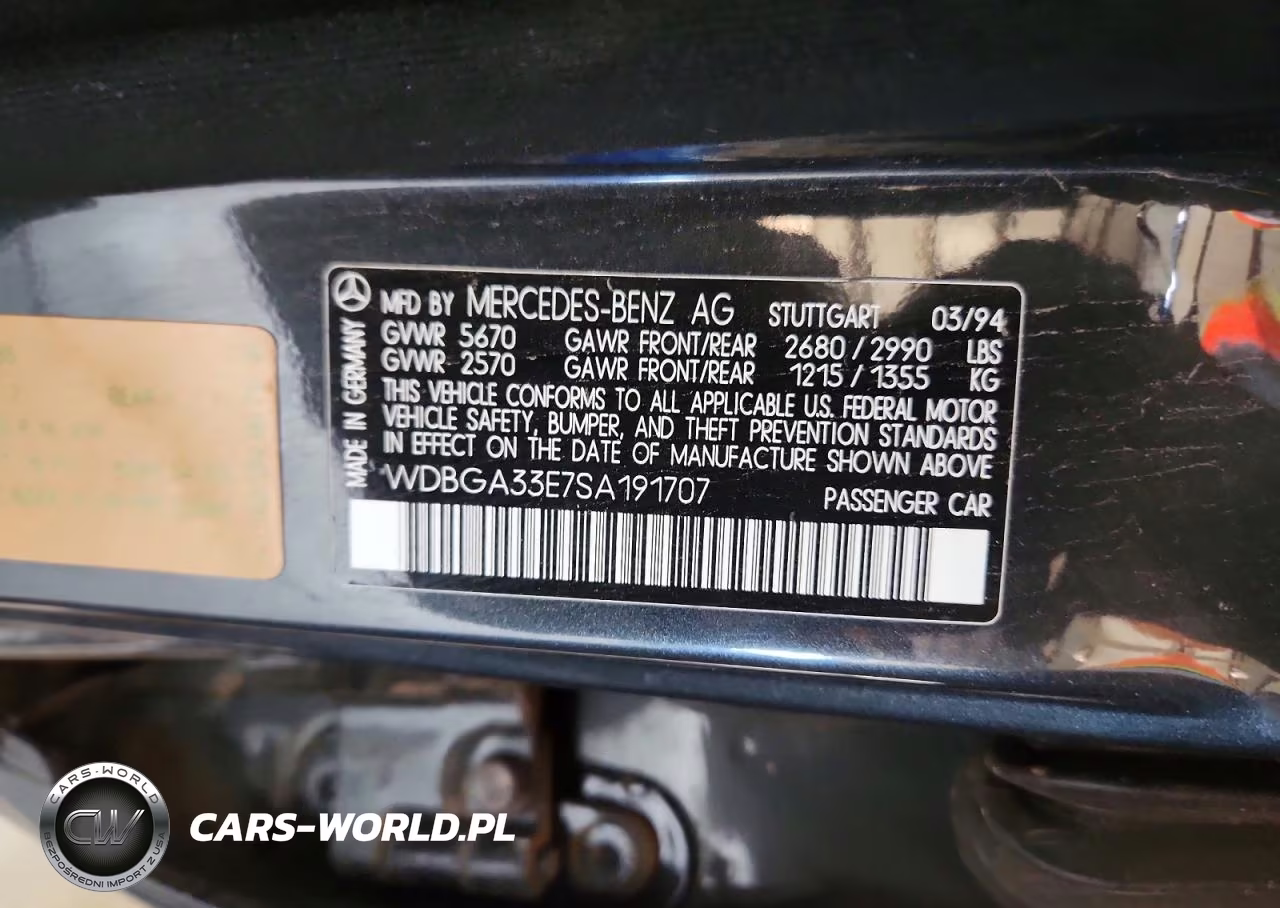 1995 Mercedes-Benz S 320 VIN:WDBGA33E7SA191707 - 12