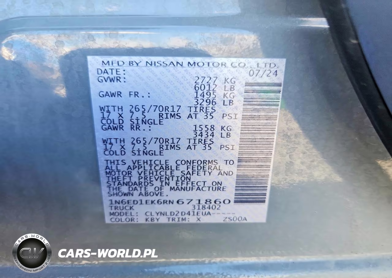 2024 Nissan Frontier Pro-4X VIN:1N6ED1EK6RN671860 - 12