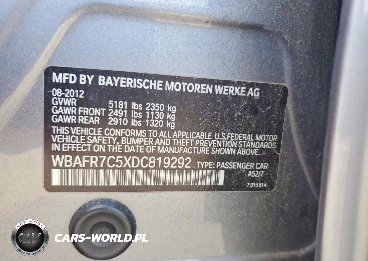 2013 BMW 535 I VIN:WBAFR7C5XDC819292 - 12