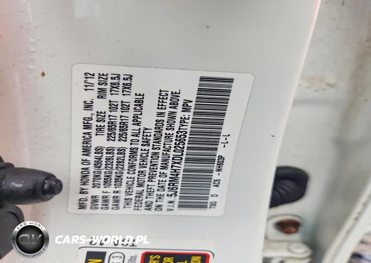 2013 Honda Cr-V Exl VIN:5J6RM4H7XDL025653 - 13
