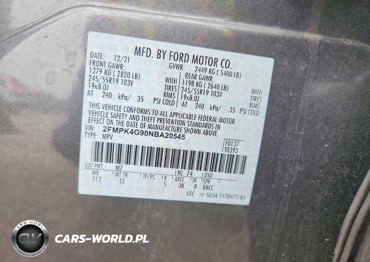 2022 Ford Edge Se VIN:2FMPK4G90NBA20545 - 14
