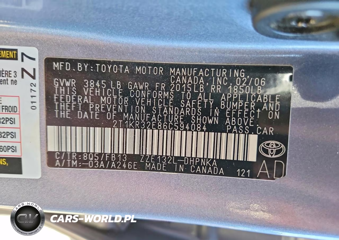 2006 Toyota Matrix Xr VIN:2T1KR32E86C594084 - 12