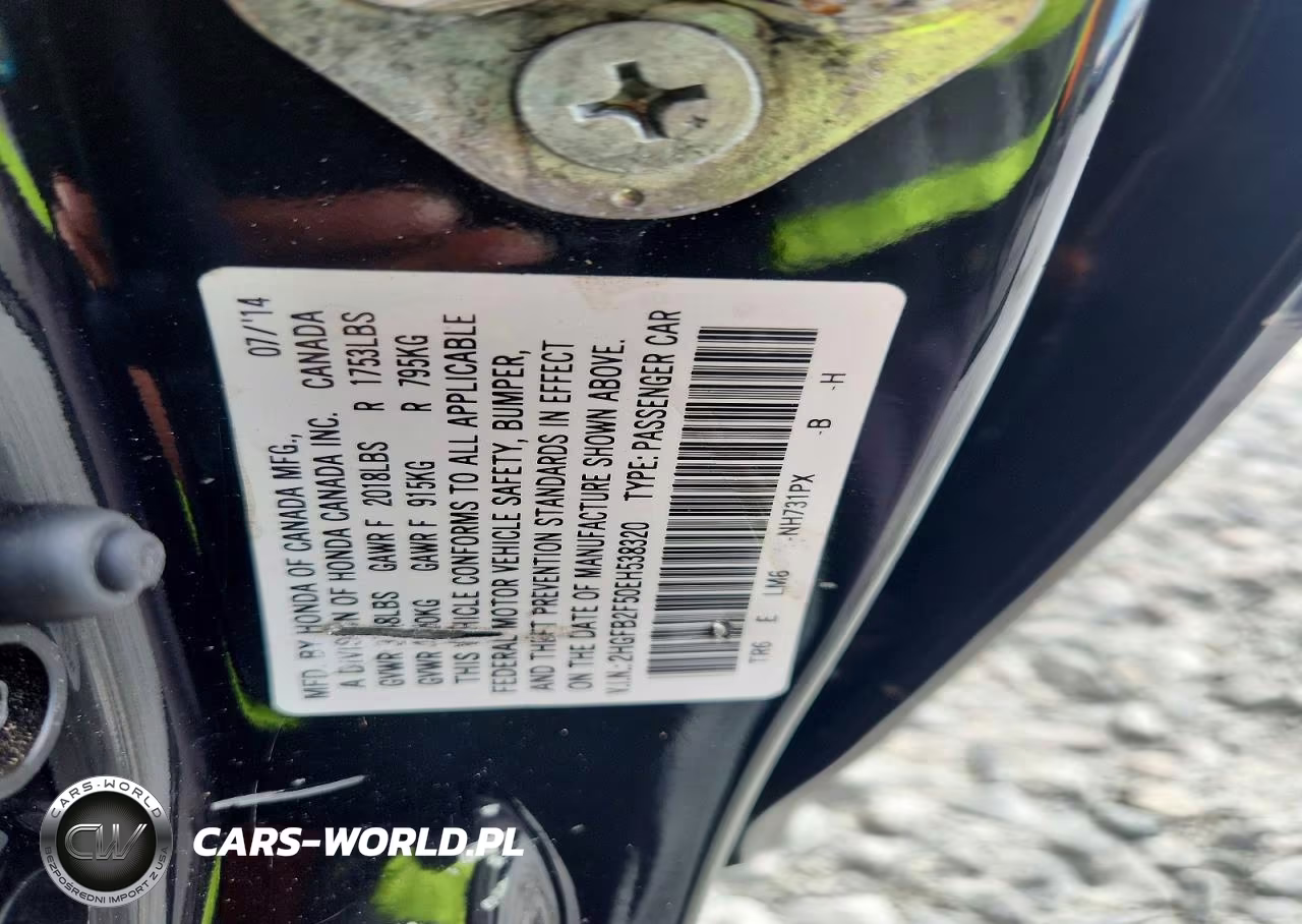 2014 Honda Civic Lx VIN:2HGFB2F50EH538320 - 12