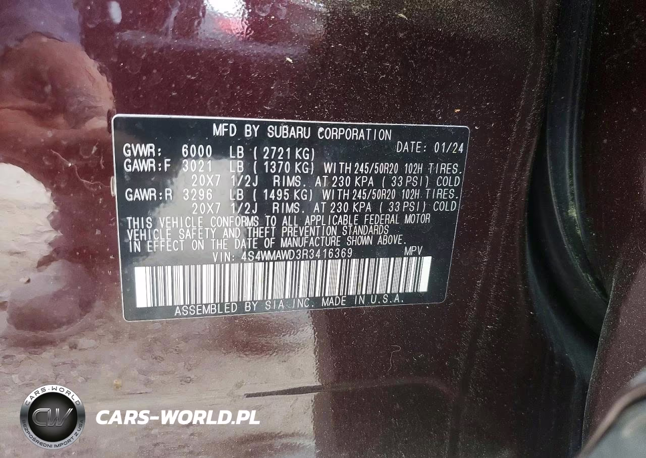 2024 Subaru Ascent Touring VIN:4S4WMAWD3R3416369 - 13