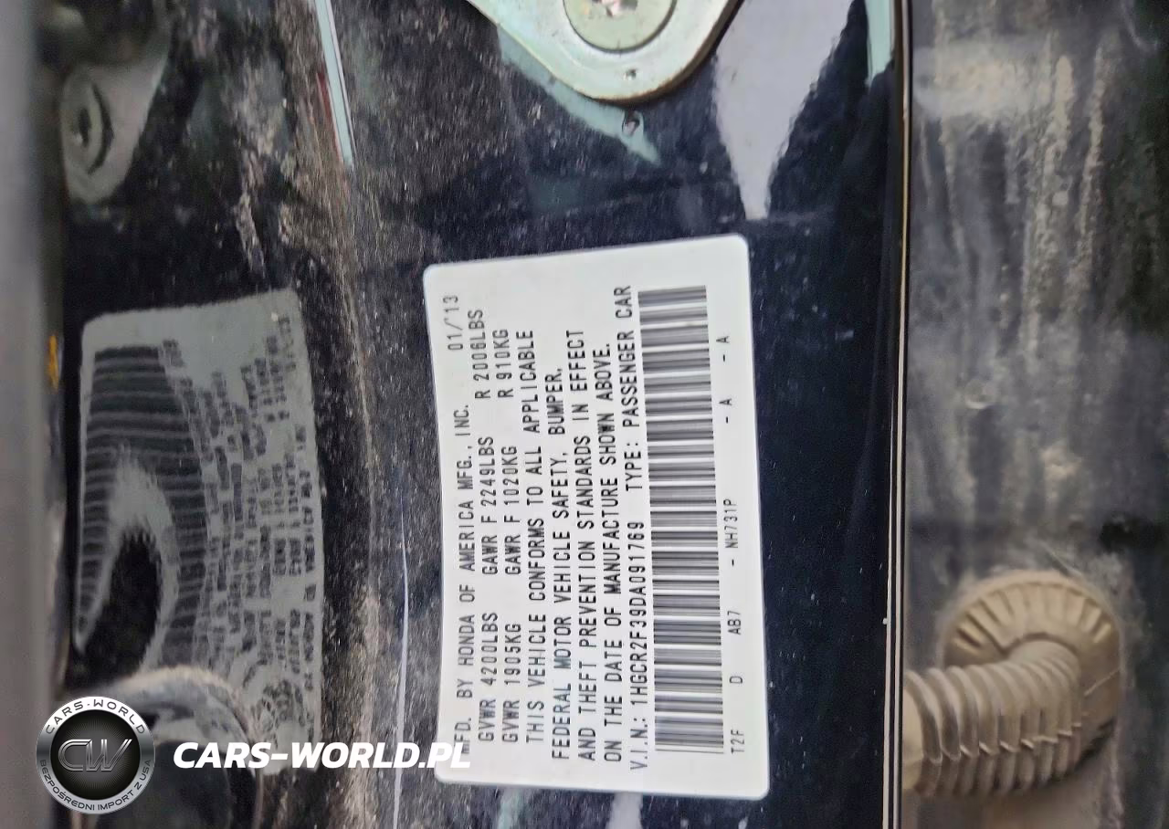 2013 Honda Accord Lx VIN:1HGCR2F39DA091769 - 12