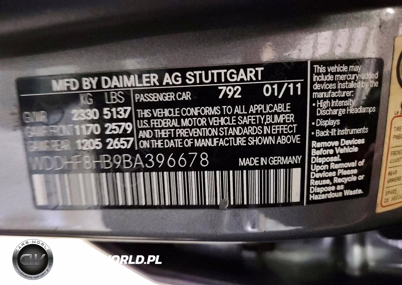 2011 Mercedes-Benz E 350 4Matic VIN:WDDHF8HB9BA396678 - 12