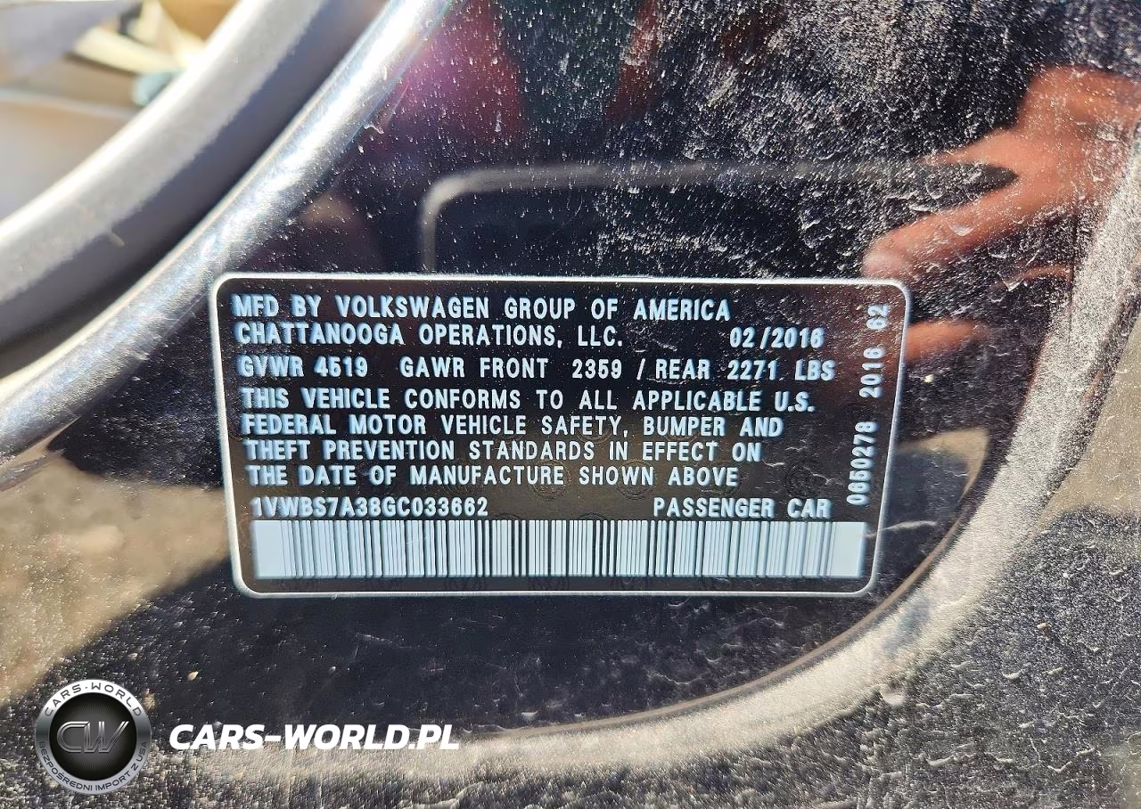 2016 Volkswagen Passat Se VIN:1VWBS7A38GC033662 - 13
