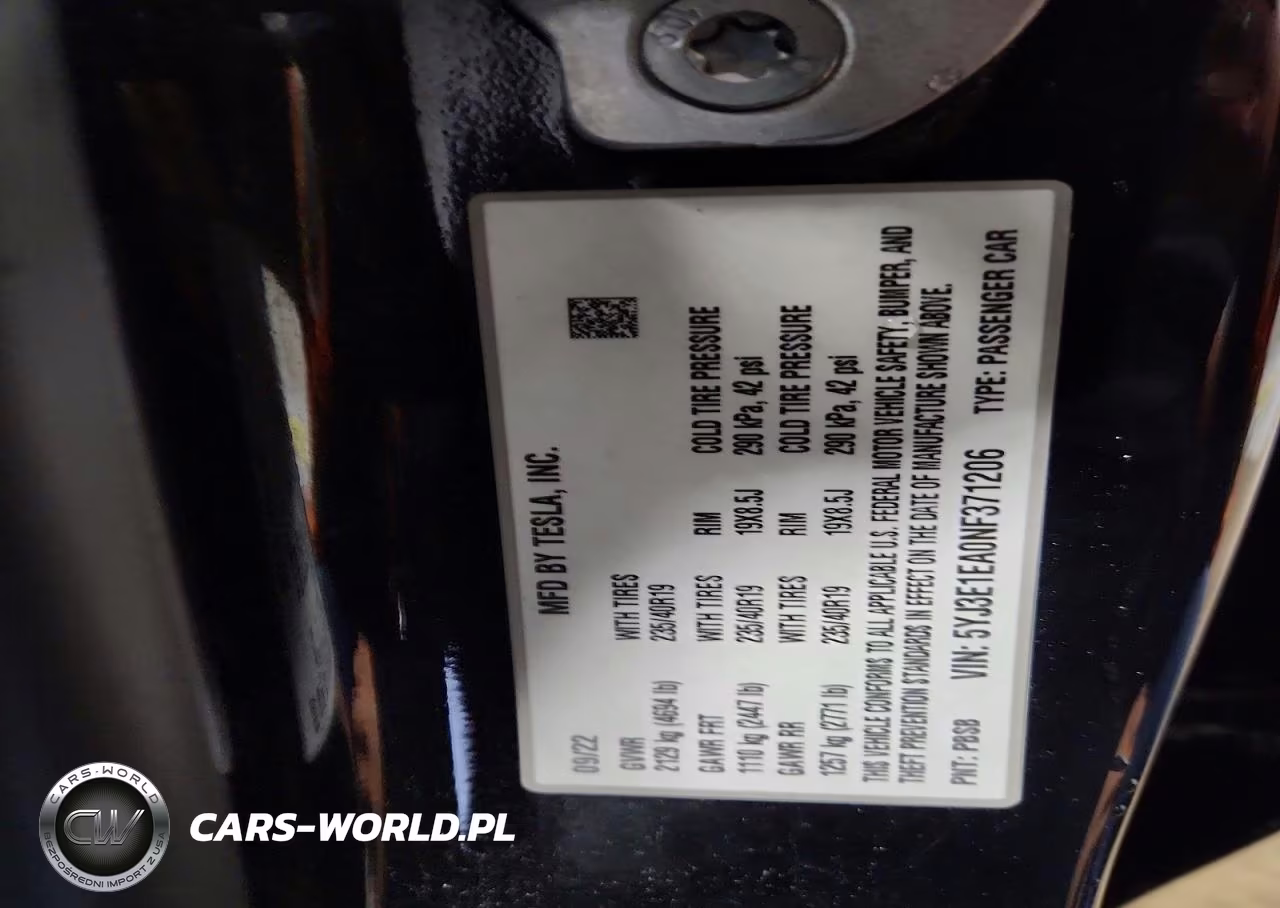 2022 Tesla Model 3 VIN:5YJ3E1EA0NF371206 - 12