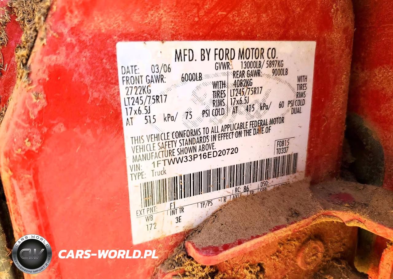 2006 Ford F350 Super Duty VIN:1FTWW33P16ED20720 - 12