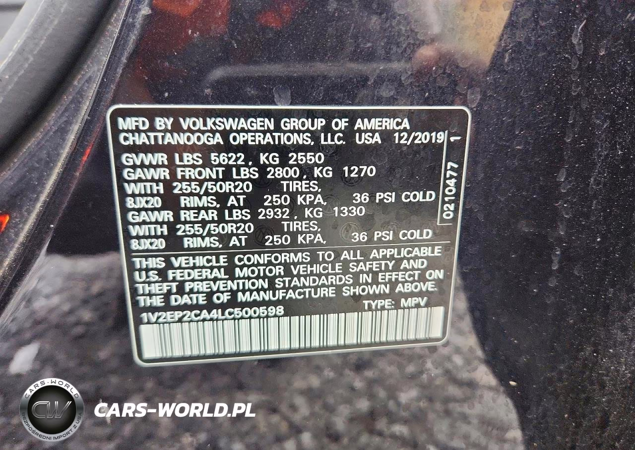 2020 Volkswagen Atlas Sel VIN:1V2EP2CA4LC500598 - 13