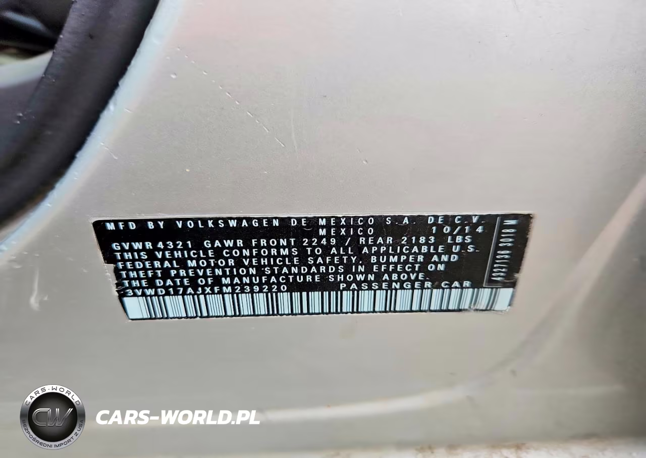2015 Volkswagen Jetta Se VIN:3VWD17AJXFM239220 - 12