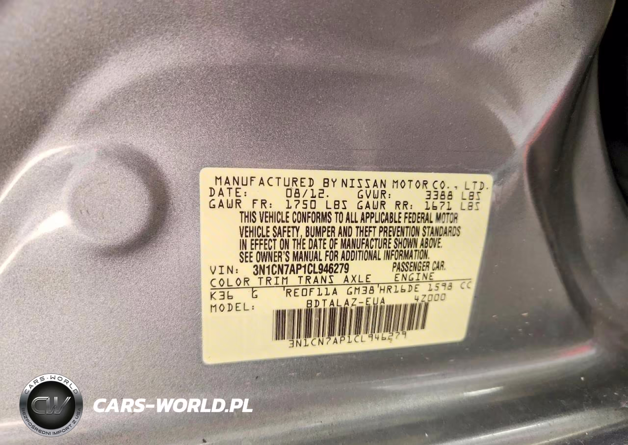 2012 Nissan Versa 1.6 S VIN:3N1CN7AP1CL946279 - 13