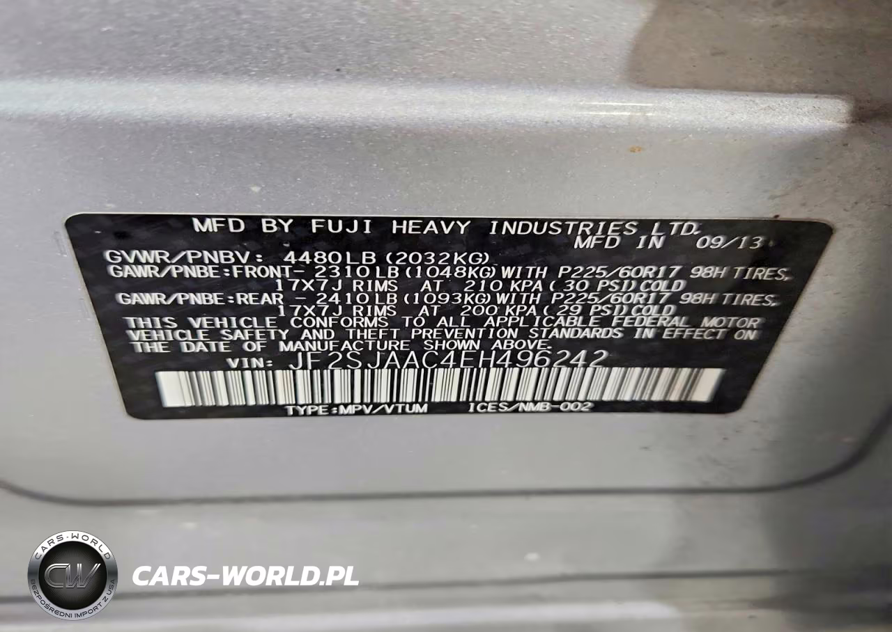 2014 Subaru Forester 2.5I VIN:JF2SJAAC4EH496242 - 13