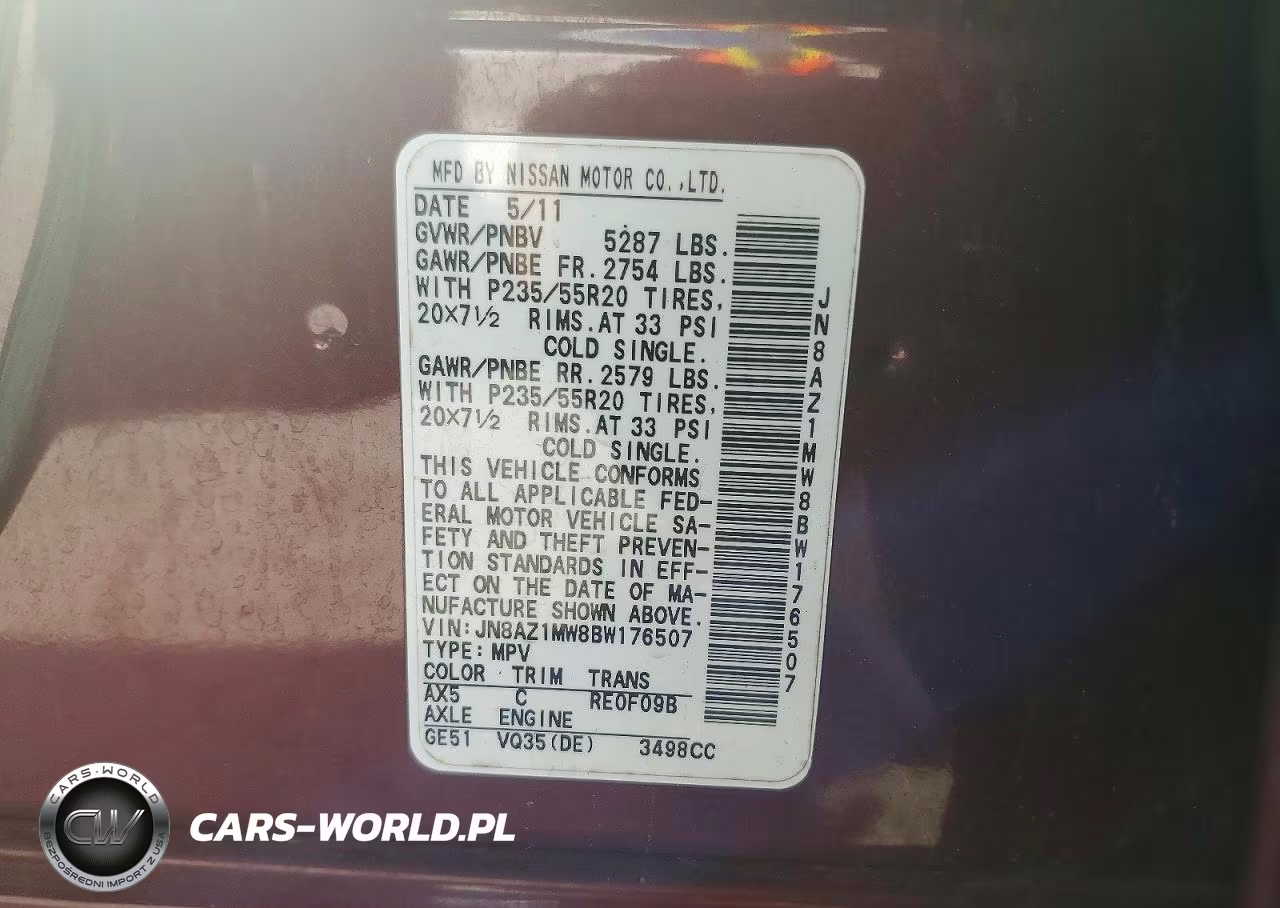 2011 Nissan Murano S VIN:JN8AZ1MW8BW176507 - 13
