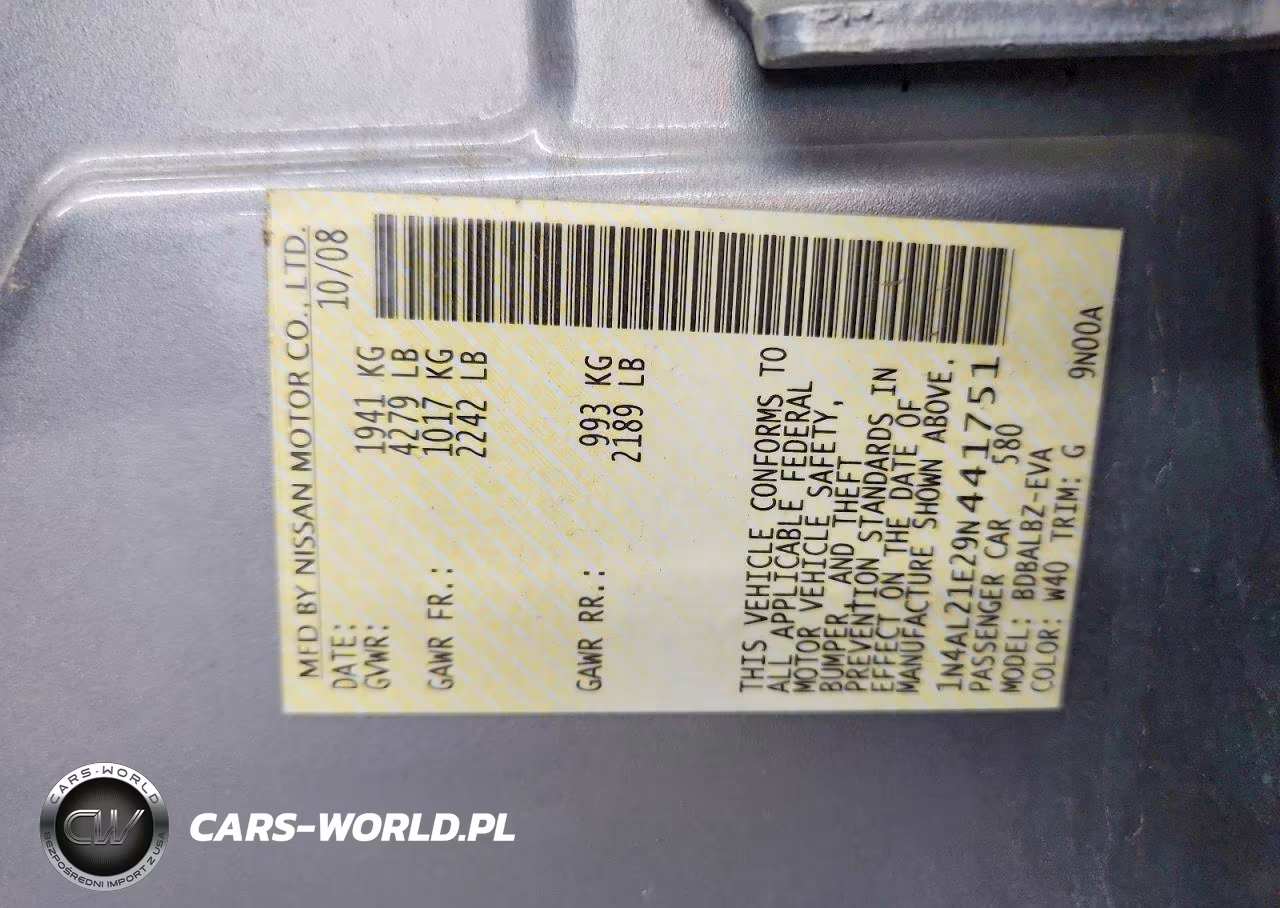 2009 Nissan Altima 2.5 VIN:1N4AL21E29N441751 - 12