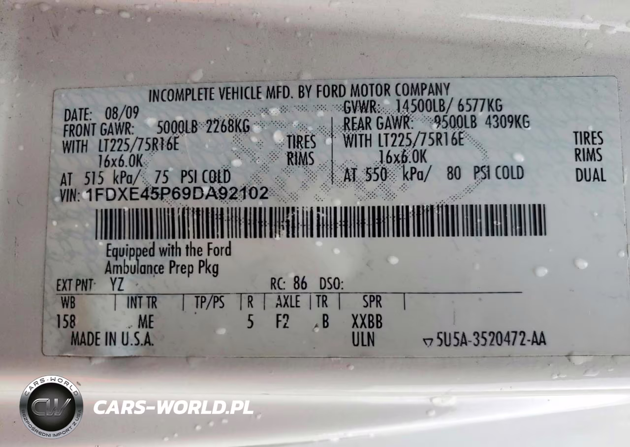 2009 Ford E350 Econo - Ambulance VIN:1FDXE45P69DA92102 - 13