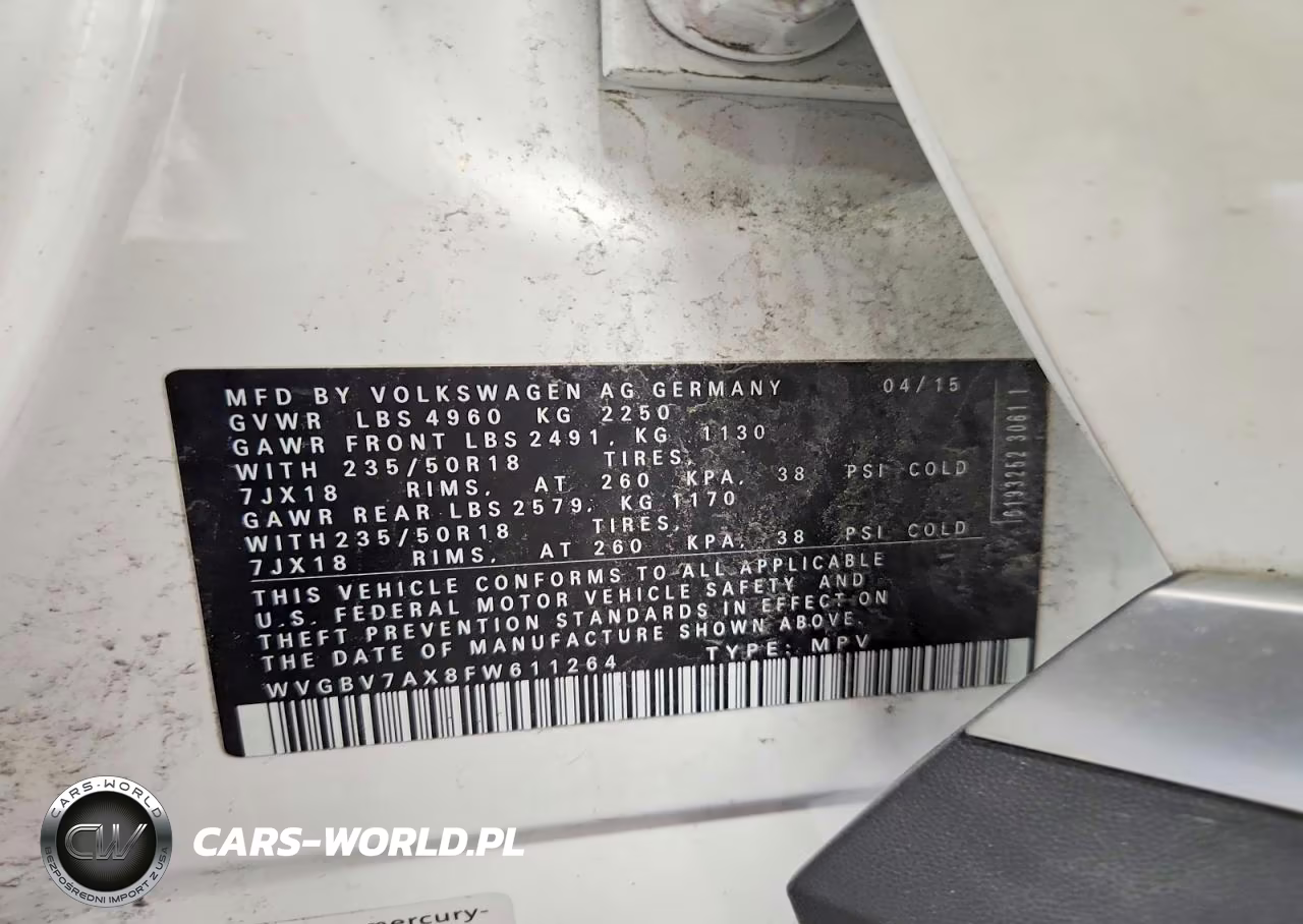 2015 Volkswagen Tiguan S VIN:WVGBV7AX8FW611264 - 12