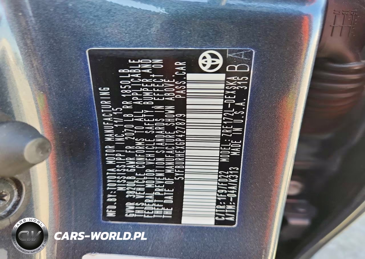 2016 Toyota Corolla S Plus VIN:5YFBURHEXGP427879 - 12