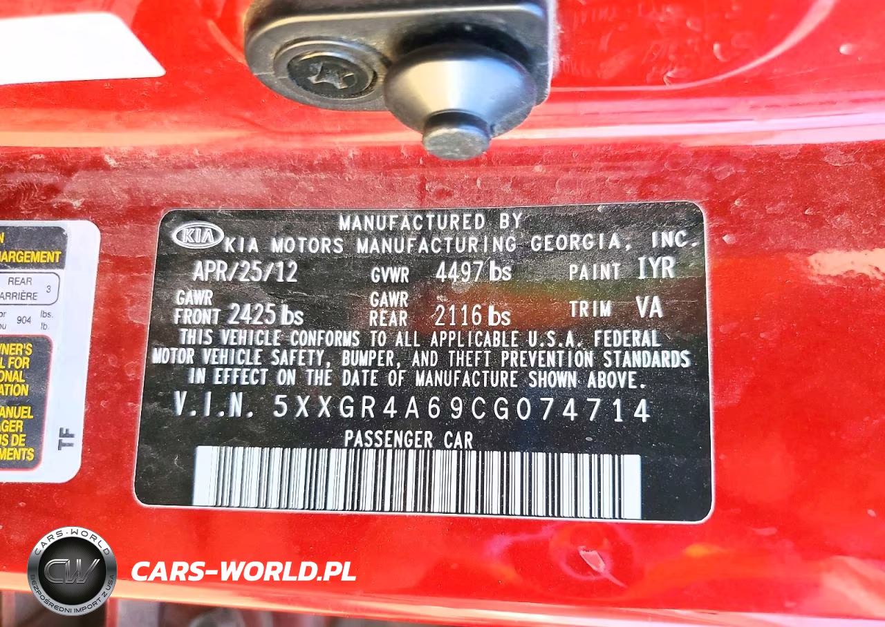2012 Kia Optima Sx VIN:5XXGR4A69CG074714 - 12