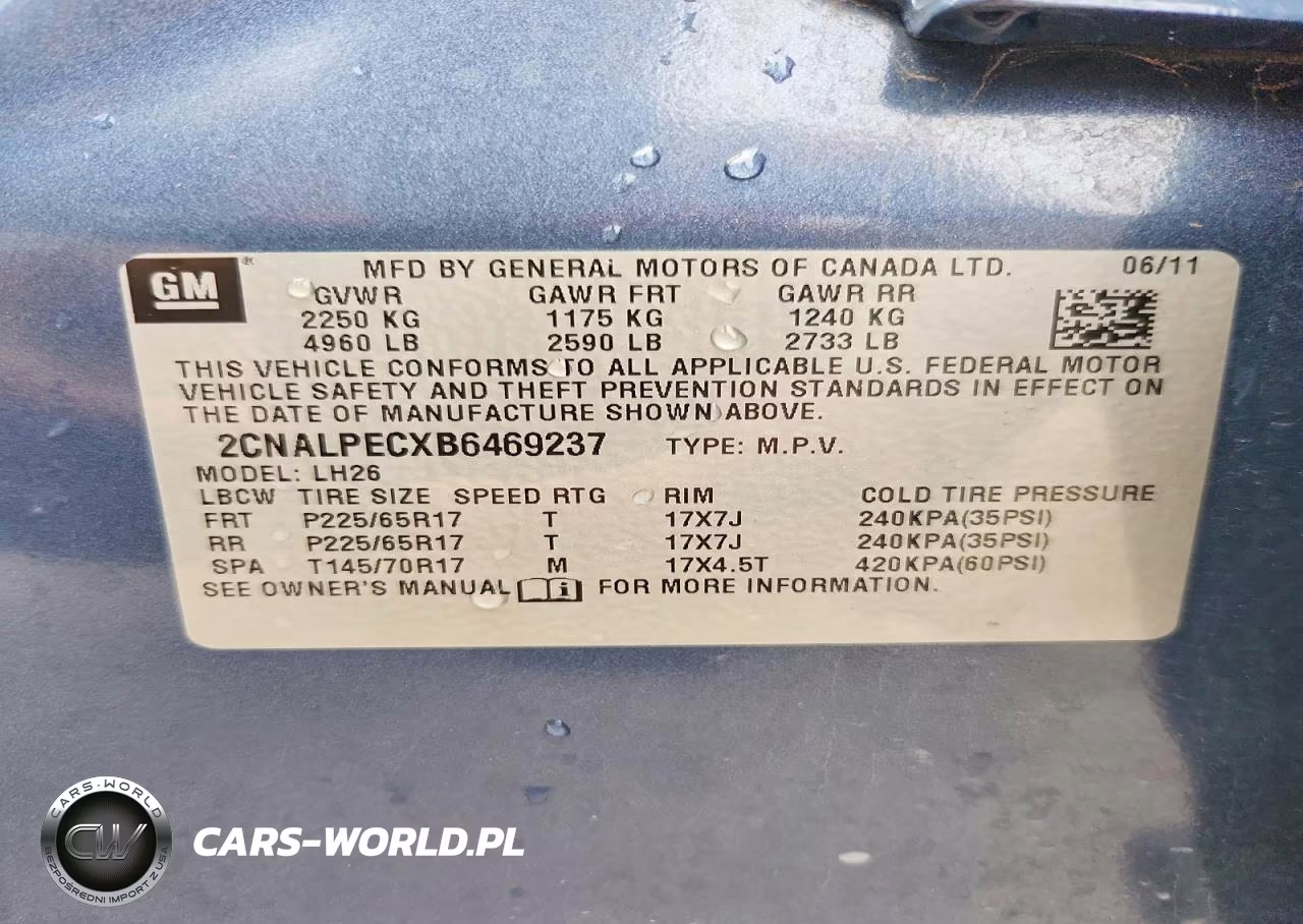 2011 Chevrolet Equinox Lt VIN:2CNALPECXB6469237 - 13
