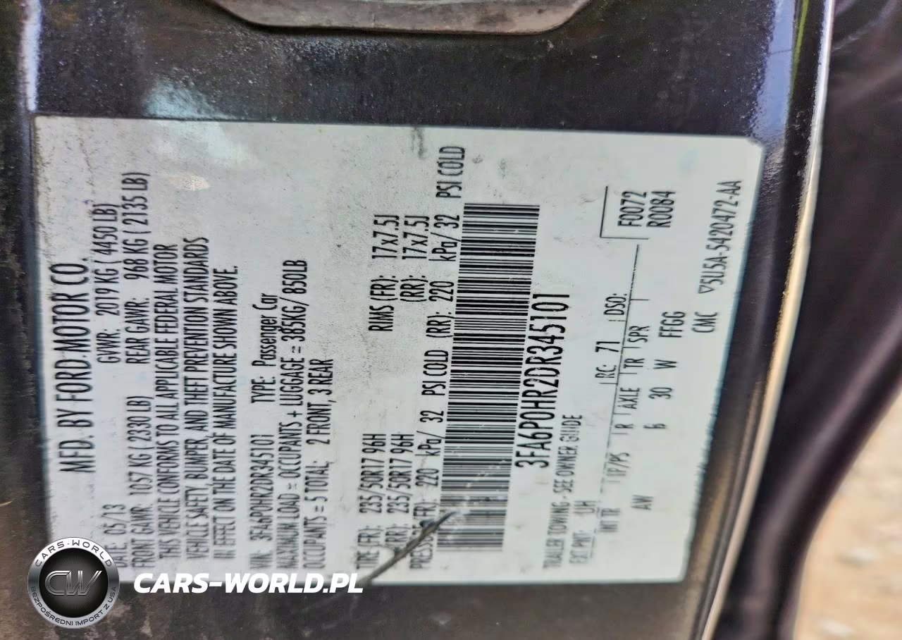 2013 Ford Fusion Se VIN:3FA6P0HR2DR345101 - 12