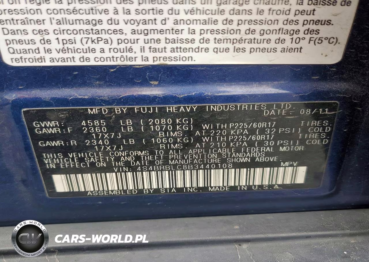 2011 Subaru Outback 2.5I Limited VIN:4S4BRBLC8B3440108 - 13