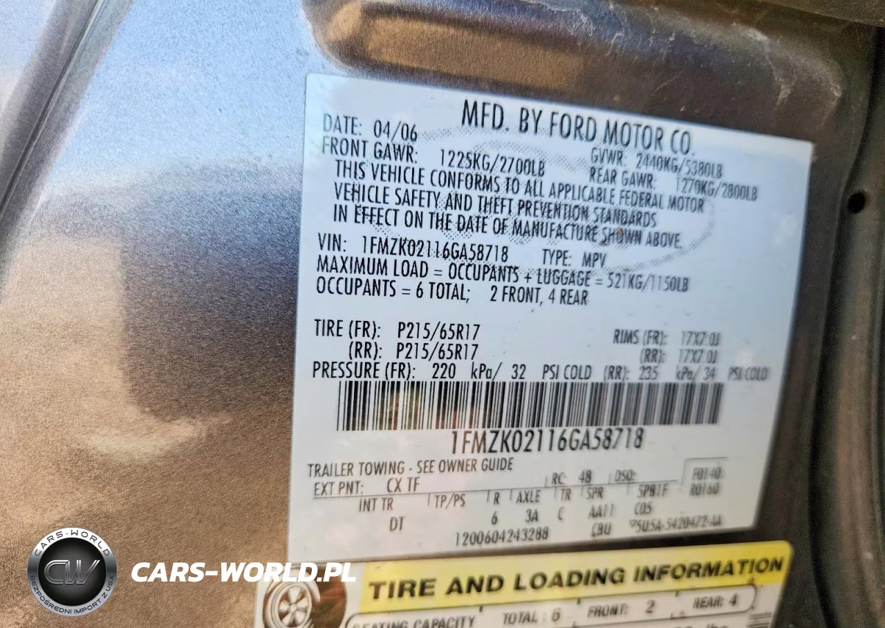 2006 Ford Freestyle Sel VIN:1FMZK02116GA58718 - 14