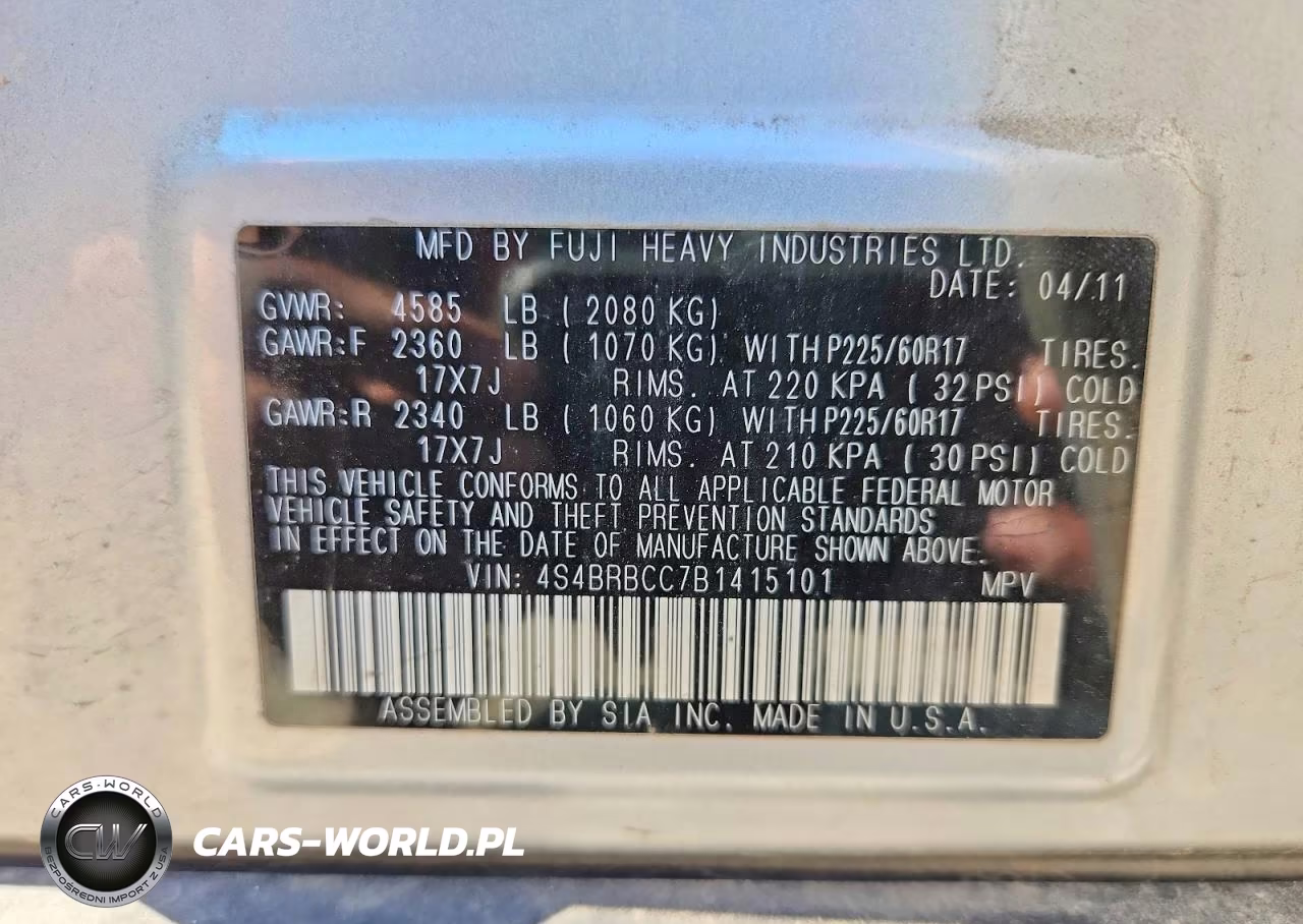 2011 Subaru Outback Base 4D Wago VIN:4S4BRBCC7B1415101 - 12