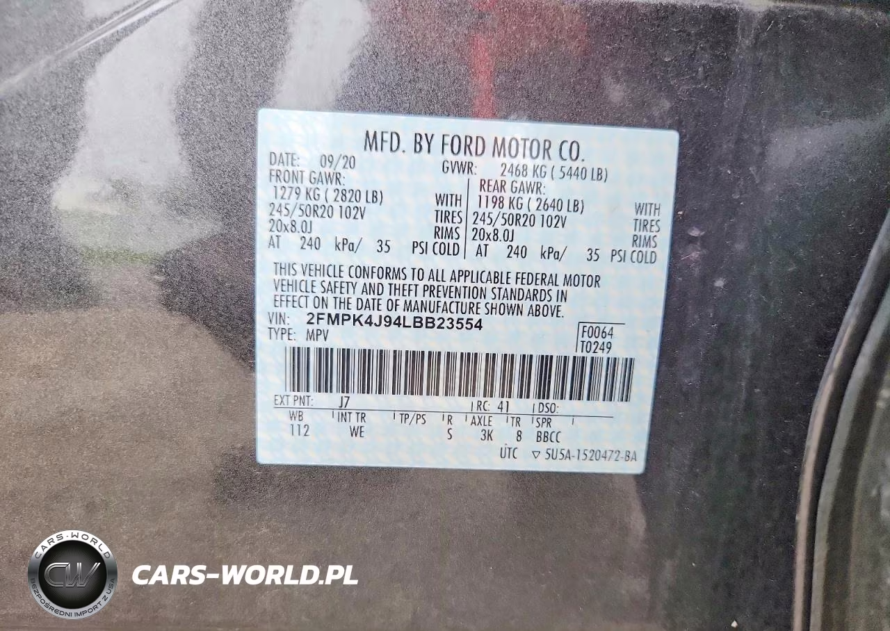 2020 Ford Edge Sel VIN:2FMPK4J94LBB23554 - 13