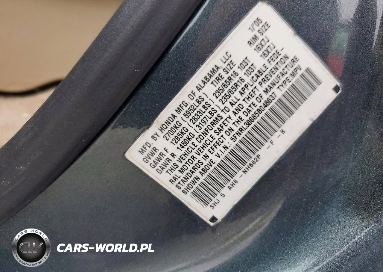 2005 Honda Odyssey Exl VIN:5FNRL38685B048637 - 13